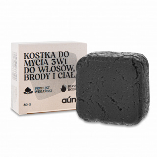 Kostka 3w1 do mycia: włosy, ciało i broda – naturalna, funkcjonalna, bez plastiku