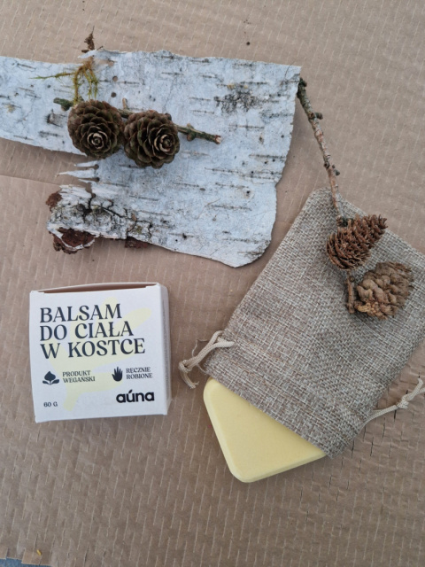 Zestaw - woreczek jutowy i balsam w kostce, zero waste Zestaw - woreczek jutowy i balsam w kostce, zero waste