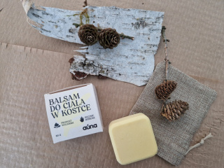 Zestaw - woreczek jutowy i balsam w kostce, zero waste