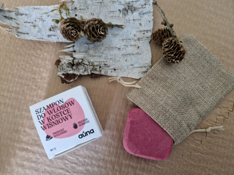Zestaw - woreczek jutowy i szampon w kostce, zero waste Zestaw - woreczek jutowy i szampon w kostce, zero waste