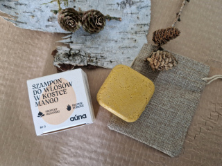 Zestaw - woreczek jutowy i szampon w kostce mango, zero waste