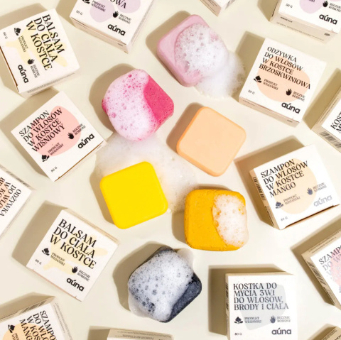 Zestaw - woreczek jutowy i szampon w kostce wiśnia, zero waste Zestaw - woreczek jutowy i szampon w kostce wiśnia, zero waste